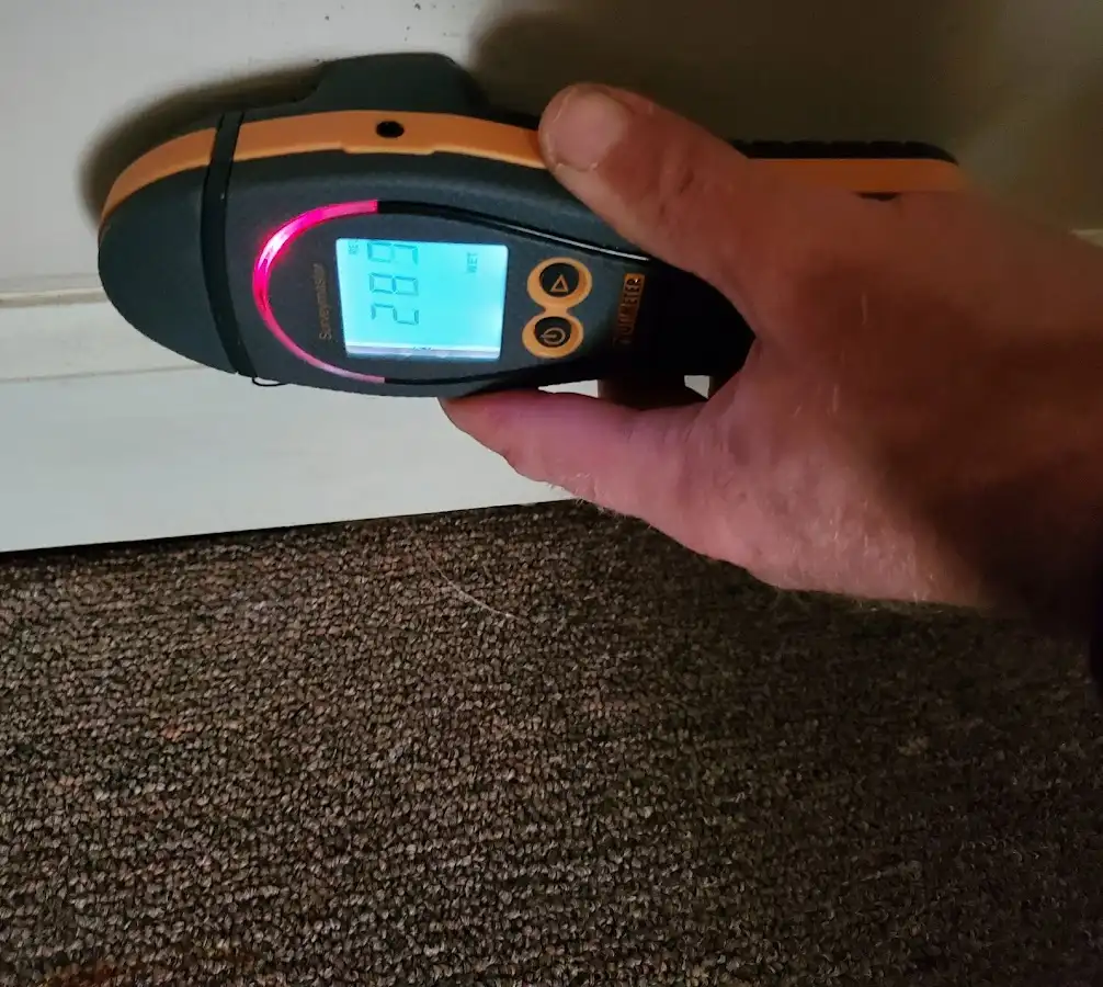 Moisture detection at baseboard during Mold Inspection & Testing in Arab